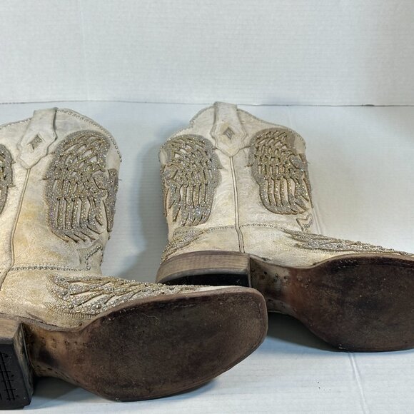 WOMENS SIZE 9.5 WHITE CORRAL BOOTS - Picture 14 of 16